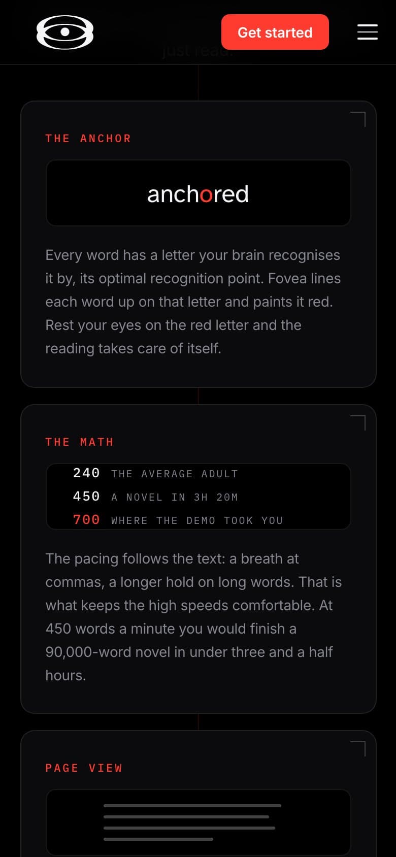How it works: the anchor letter, the maths of reading speed and the page view